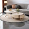 MDXVRKYBC Runder Couchtisch Weiß 2er Set Satztische 50+70cm Coffee Table Klein Wohnzimmertisch Rund Sofatisch Für Schlafzimmer Wohnzimmer Balkon Büro