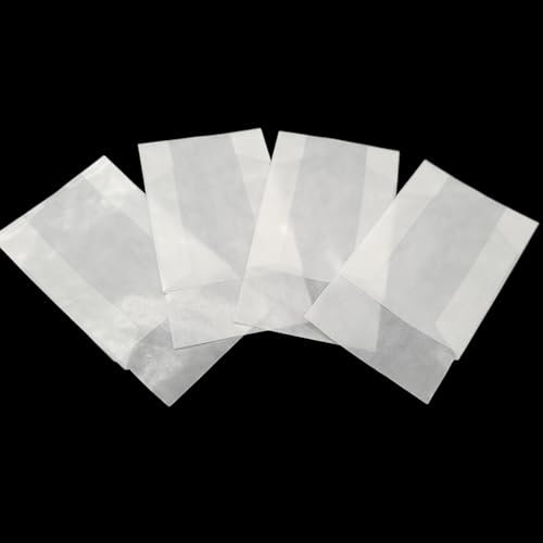 MV-Versand 500 Stück 6cm x 4,5 cm Pergamenttütchen, Flachbodenbeutel, Papiertütchen klein für Kleber, Glitzer, Konfetti, Schminke, Nadeln, uvm. (500)