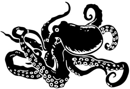 Ozean Biologische Wand Aufkleber Schlafzimmer Dekoration Octopus Körper Tentakeln Vinyl Kinderzimmer Badezimmer-XL-84x123cm-Black