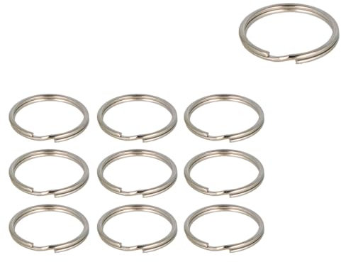 INNSPIRO Anneau double pour porte-clés métallique argenté diamètre 20 mm (17 mm) 10 u.