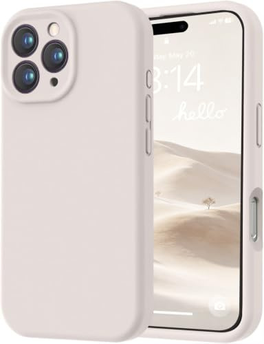 LOVE 3000 Designed for iPhone 16 Pro Max Case, Premium Silicone with [Soft Anti-Scratch Microfiber Lining] Shockproof Protective Phone Case for Lanyard 6.9, Stone