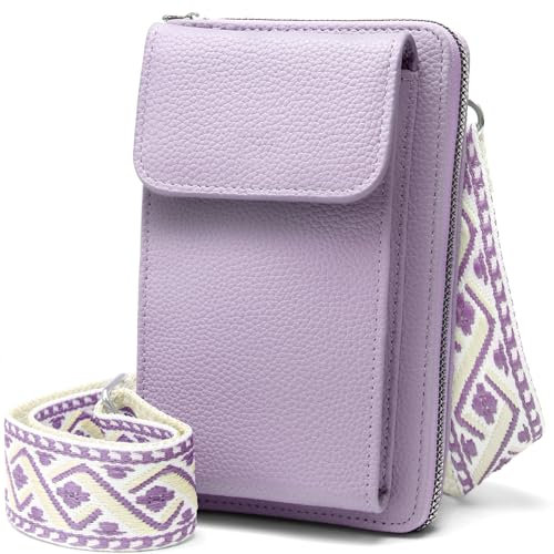 DBPBToU PU Portacellulare da Collo Donna, Borsa Donna Tracolla con Cinghie Regolabili Staccabili, Porta Cellulare Tracolla, Borsetta Porta Cellulare 7 (Viola chiaro)