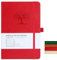 HOMEMARS Notizbuch, Notebook, a5, Journal buch, Reisetagebuch, Liniert a5, Notizblock, Notizbücher a5, 100gsm, 200 Pages, Reisetagebuch, Notizbuch Leder, Prägebaum Design,Rot,21cm*14.5cm