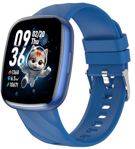 Smartwatch Bambini, Orologio Fitness Tracker 1.75, Smart Watch con 100+ Modalità Sportive, Frequenza Cardiaca, Monitor del Sonno, Giochi, Contapassi, Regalo per Bambino Bambina Ado 5-16 Anni - Blu