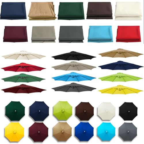 UUDQCD Replacement Parasol Canopy 6 Arms 8 Arms 2M/2.7M/3 Meters Parasol Cover for Garden Parasol