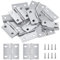 25mm × 25mm Scharniere Klappbar Klein, 12 Stück Edelstahl Türscharnier Scharnier Klavierband Aussen Scharnierband Mini Hinge für Türen Fenster Schränke mit 48 Stück Schrauben