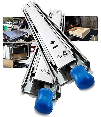 Strapazierfähige Schubladenschiene, 800 x 1000 mm, Schubladenschiene, Verriegelungsmechanismus, Kugellager, Vollauszug, industrielle Schubladenschiene (Größe: 250 mm)