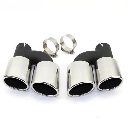 Accessories Stainless Steel Car Rear Exhaust Tip Muffler Tip CLAMP Type Compatible With Audi A4 A5 A6 A7 To Modify S4 S5 S6 S7