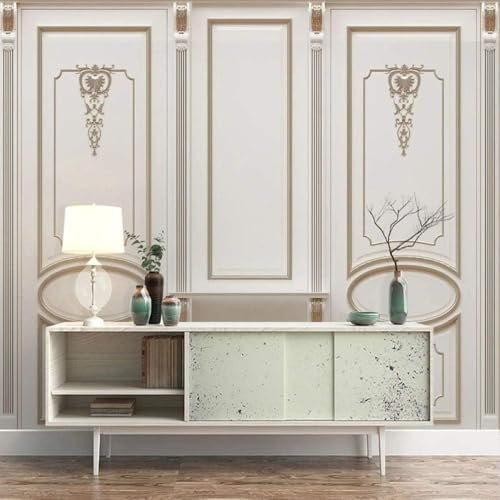 XLMING Scultura In Gesso Geometria 3D Carta da Parati Decorativo Studio Soggiorno Camera da Letto Parete Divano TV Muro-200cm×140cm