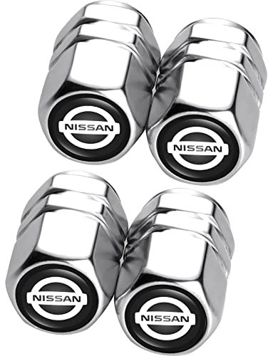 4 Stück Auto Ventilkappen für Nissan Qashqai Versa Sentra Altima Rogue Murano Frontier Pathfinder Titan,Legiertes Ventilkappen Auto Reifenventil Kappe Staubkappen Zubehör für Autoreifen
