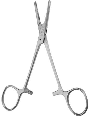 Forcep Hemostat Forceps Fishing Forceps Dog Hemostat Scissors Ear Hairs Tools Locking Pliers Stud Ball earings Holder Dog Ear Hair Grooming Tweezers (Straight 5 Inches)