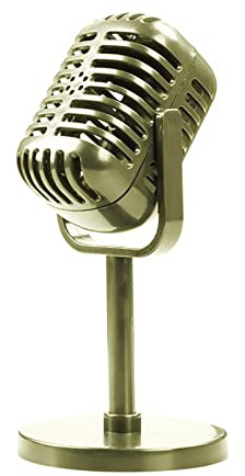 Portable- Retro Microphone Props Vintage Microphone Toy Prop With Stand Model Plastics Fake Antique Prop Mic Table Decorations For Living Room Vintage Stage Table Decor Plastics Fake Antique