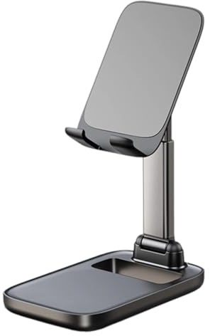 Supporto Telefono Regolabile, 1 pezzi, porta cellulare da tavolo, Angolo e altezza Supporto telefonico regolabile Compatibile, Base Stabile, Universale