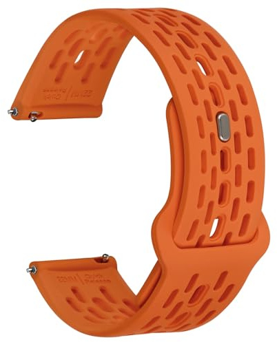 WOCCI Atmungsaktive Hohl Silikon Uhrenarmband, Komfortables Ersatzband für Herren und Damen, Schnellverschluss, 18mm 19mm 20mm 21mm 22mm