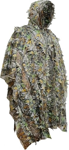 Beler Ghillie Suit, 5-teilige 3D Camouflage Anzug Tarnanzug, Wald und Jagd Verdeckt Kostüm Camouflage Set