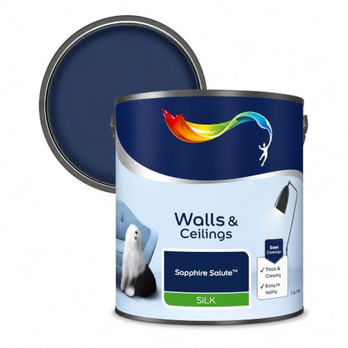 AXpower Inspirational Technology Empowering People Walls & Ceilings Silk Emulsion Paint Salute 2.5L | Smooth Mid Sheen Interior Wall Paint | Rich Blue Finish with Excellent Coverage