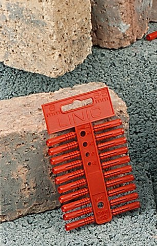 Linic Products UK Made Fixing Masonry Plastic Wall Plugs, 6mm x 100 (5 Strips of 20) RED. (S7656) Free UK Postage
