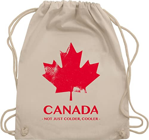Turnbeutel Rucksack - Länder Fahnen und Flaggen - Canada Not just colder cooler - Souvenir Geschenk - Unisize - Naturweiß - kanada vintage country maple beutelrucksäcke stadt kanadier stoffbeutel