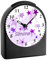 CreaDesign, WU-50-1030-05, Sterne Farbe Lila, analog Kinderwecker schwarz, Funkwecker ohne Ticken, mit Licht, personalisiert mit Namen, 9,6 x 5,5 x 11,9 cm, 104 g