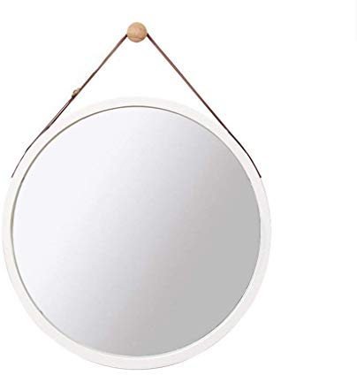 Nordic Wall Runder Spiegel Wand- Badezimmer Spiegel Dressing Spiegel, Spiegel, Badezimmer Dekoration, Hängenden Spiegel (Farbe : Weiß, größe : 38cm)