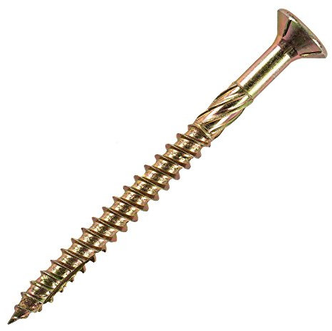 STIER Vis à tête fraisée pour panneaux de particules 3x30 acier galvanisé jaune TX 10, galvanisé, agréation ETA, vis à bois pour construction, vis à bois tête cylindrique 1000 pièces