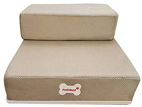 Levoberg Hundetreppe für kleine Hunde Beige, Haustiertreppe Stufen für Hunde und Katzen Hundetreppe für Bett