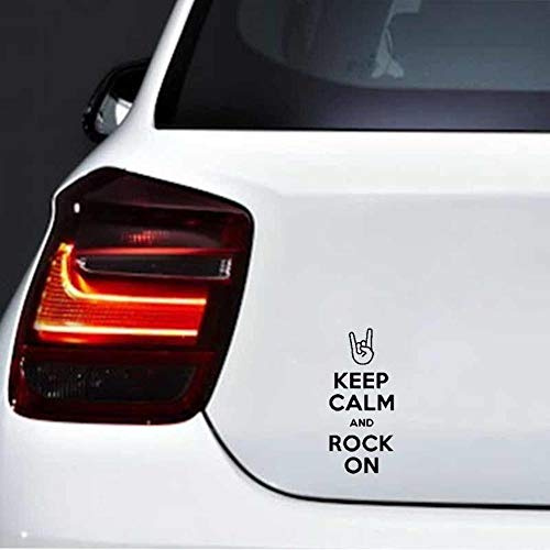 Keep Calm and Rock On Fun Window Bumper Sticker Vinyl Decal 7.7CM x 17.8CM - Black