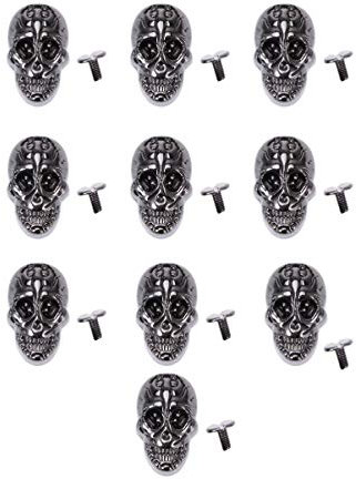 SUPVOX 10 piezas punk cráneo remache remaches de cuero remaches tachuelas de metal para bricolaje cuero artesanía pulsera cinturón ropa zapato bolsa collar partes accesorios - pistola negro