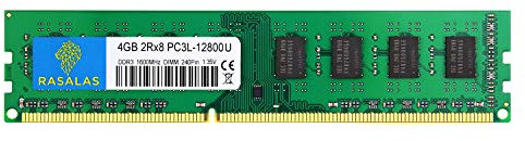 Rasalas 4GB PC3-12800U DDR3 1600MHz Desktop Memory DDR3 12800 PC3L-1600 240Pin DIMM RAM 2RX8 CL11 1.35V UDIMM RAM Memory for Desktop Computer