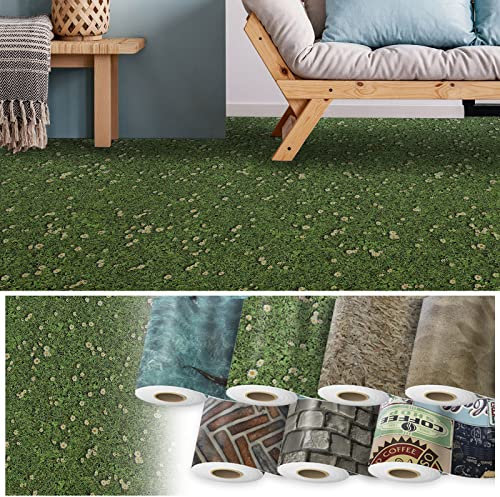 Floordirekt CV-Belag Moonlight 3D - Zuschnitt - Meterware - Bodenbelag PVC Länge auf Maß mit 3D Effekt (200 x 250 cm, Daisies)
