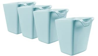 Rikyo 4 Pack Hanging Cup Holders for Storage Trolley & Cutlery Rack,Rolling Cart Accessorie,4.75x4 Hanging Bins,Removable Storage Cart Accessories,Hanging Kitchen Container(Blue)