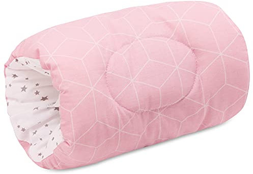 Bellochi Klein Stillkissen Stillmuff - für Unterwegs - 100% Baumwolle - Praktisches Komfortables Arm Kissen - 24 x 18 cm - Aurora