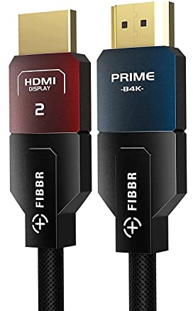 FIBBR Cavo HDMI 4K, supporto per cavo HDMI 2.0 intrecciato in nylon ad altissima velocità 4K @ 60Hz 2K @ 144/165Hz Compatibile con Fire TV, PlayStation PS4 PS3 PC (5M)