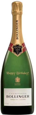 Bollinger Special Cuvee Champagne 75cl - Happy Birthday Engraved
