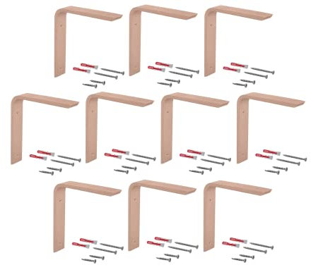 Gedotec Holzkonsole Wand-Winkel | 10 Stück - Regalwinkel aus Buche | 250 x 200 mm | COUNTRY | Regal-Halter aus massivem Naturholz | Träger in L-Form | Konsolen geeignet für Bücherregale