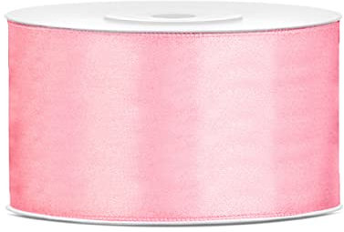 25 Meter Satinband Hellpink 50mm Band helles Pink Breite 50mm Schleifenband Satin Dekoband Geschenkband Deko Band Hochzeit Weihnachtsdeko Geschenkband helles Pink