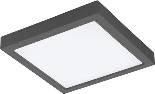 EGLO 33578 LED-Panel Deckenleuchte Crosslink ARGOLIS-C anthrazit L:30cm B:30cm H:3.5cm dimmbar IP442700-6500K mit Connect Funktion