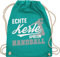 Shirtracer Turnbeutel Rucksack - WM 2023 Trikot Ersatz - Echte Kerle spielen Handball weiß/grau - Unisize - Türkis - beutel kinderturnbeutel hanball handball, handballer geschenk beachhandball