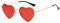 Junsika Herz Polarisierte Sonnenbrille für Damen Herren Vintage Festival Niedliche Herzförmige Party Rot Sonnenbrille