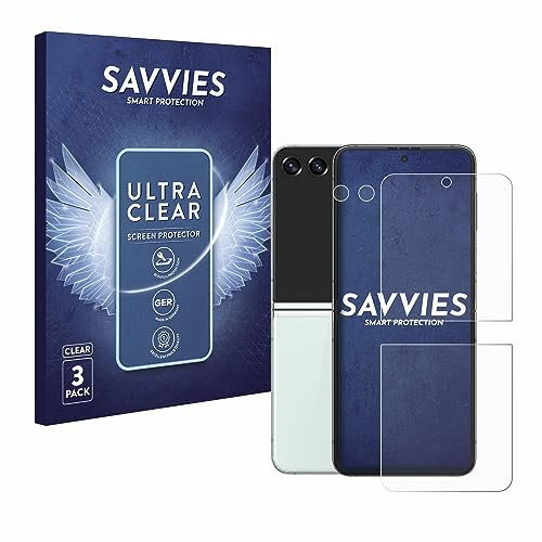 Savvies 6 Pack Screen Protector compatible with Samsung Galaxy Z Flip 5 (Front+Camera) Protection Film Clear