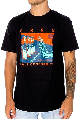 Obey Halt Conformity T-Shirt Herren, schwarz, XL