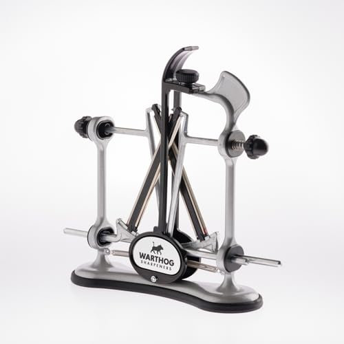 Warthog Sharpeners V-Sharp A4 Messerschärfer Silber, mit 4 verschiedenen Schleifwinkel – Messerschleifer für alle Messer, wie Jagdmesser, Küchenmesser, Schnitzmesser, Fleischermesser, uvm.