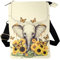 KUIFORTI Umhängetasche für Damen, Kuriertasche, Reisen, Strand, Reißverschluss, Geldbörse, tragbare Handytasche, Sonnenblume Elefant, Einheitsgröße