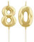 Geburtstagskerzen Zahlen 80，3D Gold Kerzen Geburtstag für Kuchen geburtstagsdeko, Geburtstag Kerzen Zahlen, Geburtstagskerzen Kinder für Partys, Hochzeiten, Firmenfeiern, Jubiläen (Gold, 80)