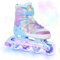 Nattork Kinder Inliner für Mädchen, 4 Größen Verstellbare Kinder Inline Skates, Schmetterling Inline Rollschuhe mit Leuchtenden Rädern für Kinder Mädchen (Violett, 32-36 EU / 205-230 MM)