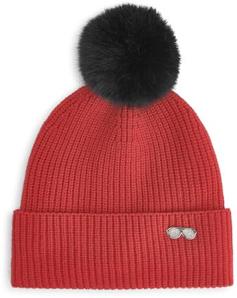 KARL LAGERFELD Damen Ribbed Sunglasses Pin Hat Beanie-Mütze, Purpur, Einheitsgröße