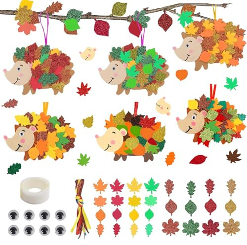 MaibaoteMbt Filz Bastelset für Herbst Deko, 8 Piezas Herbst Kreativsets, DIY Herbst Fensterbilder Bastelset, Herbst Tier Bastelsets für Kinder, Herbst Basteln für Mädchen und Junge