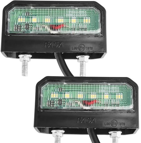 ETUKER 2x Kennzeichenbeleuchtung LED Kaltes Weiß 12v 24v Anhänger Prüfzeichen Nummernschildbeleuchtung led Wasserdicht ECE für LKW PKW