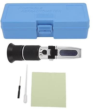 Brix Meter Refractometer, Tragbarer Zuckergehalt Messgerät für Obst, Sojamilch, Sirup, 0-80% mit ATC, Wein Bier Brauen