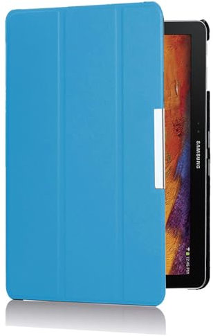 Huanghua Funda de piel para Samsung Note 10.1 2014 Edition P600 P605 P601 recipiente de contención (azul cielo)